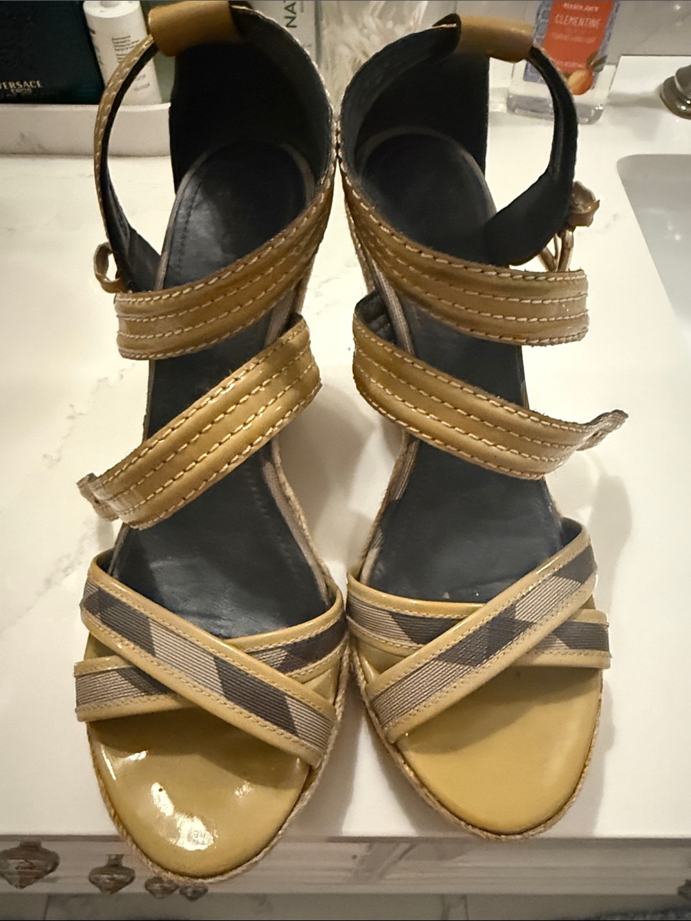 Burberry Rope Raffia wedges